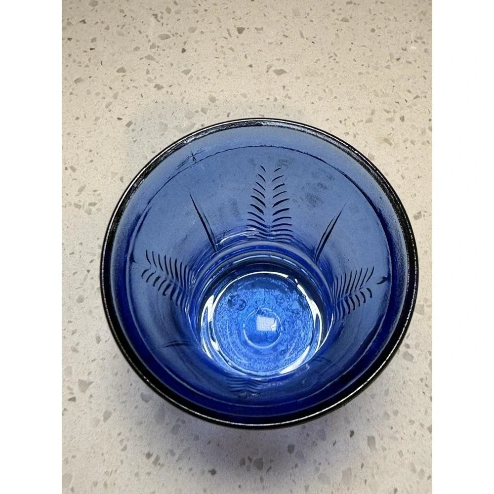 Maryland Glass Cobalt Blue Feather 4 1/2